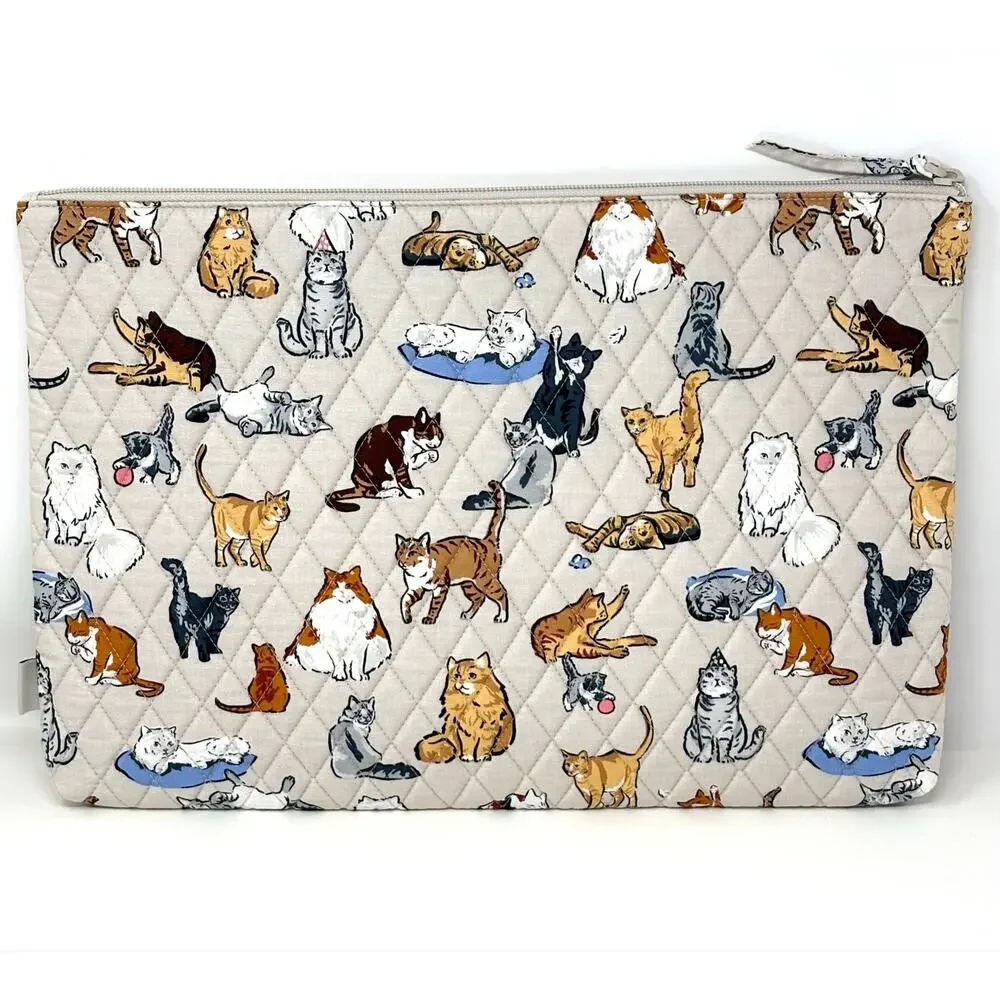 Vera Bradley A Cat’s Life Laptop Pouch Cotton Up To 15 in Laptop Cat Lover Gift